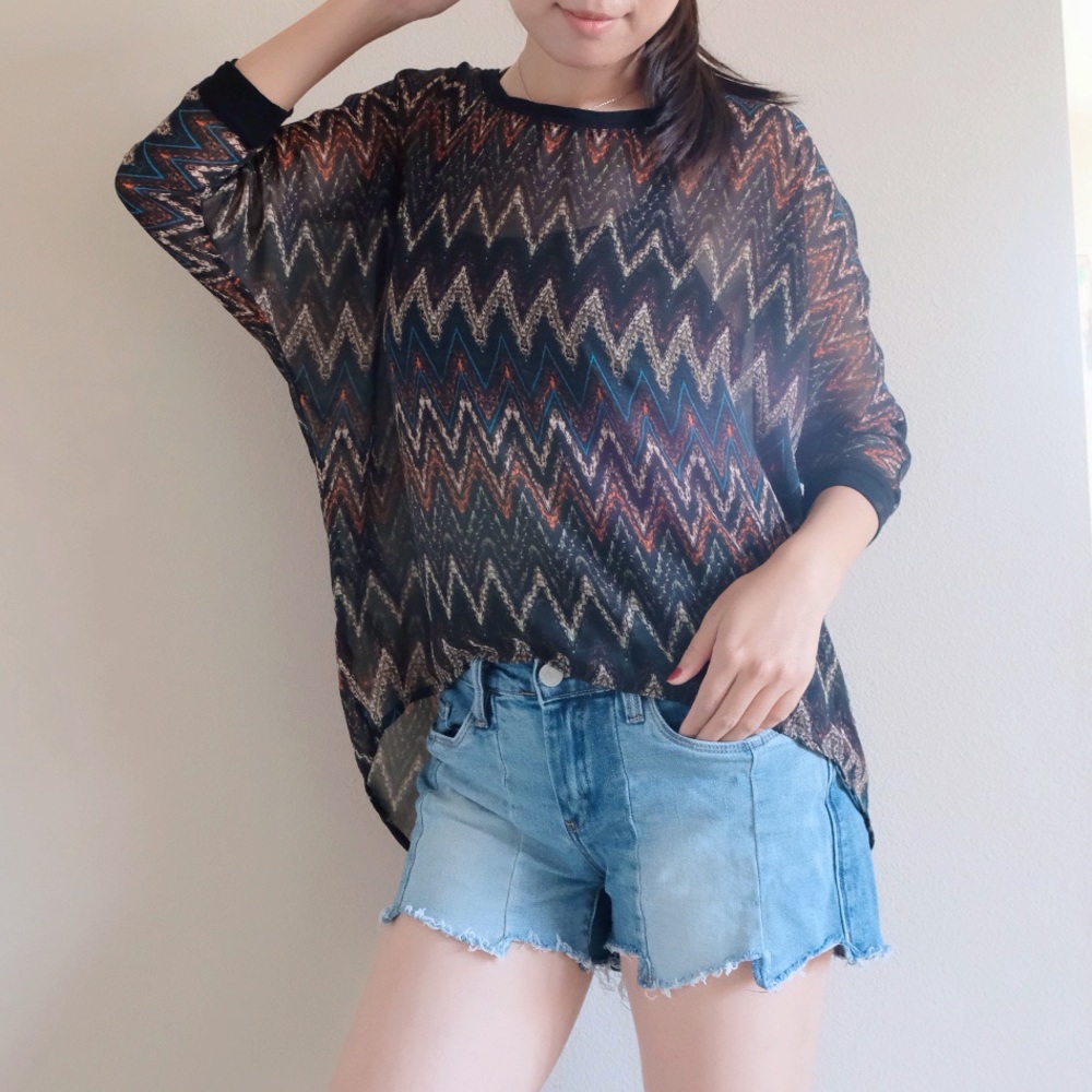 Chloe K Zigzag Prints Top
